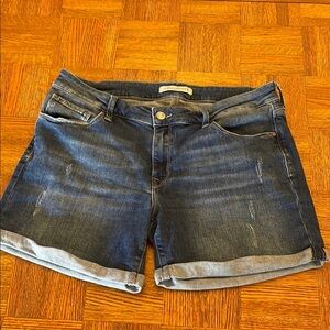 Mavi Blue Jean Shorts with Rolled Hems and Distressed Details size 32